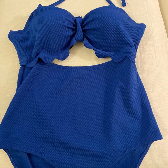 Other - Cobalt blue halter with cut out swimsuit